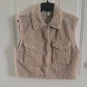 Cato Beige Sherpa Vest
